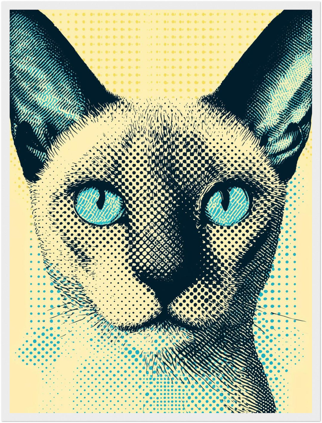 Katze mit Blick Poster abstrakt – mattes Kunstdruck-Papier – Ansicht 3