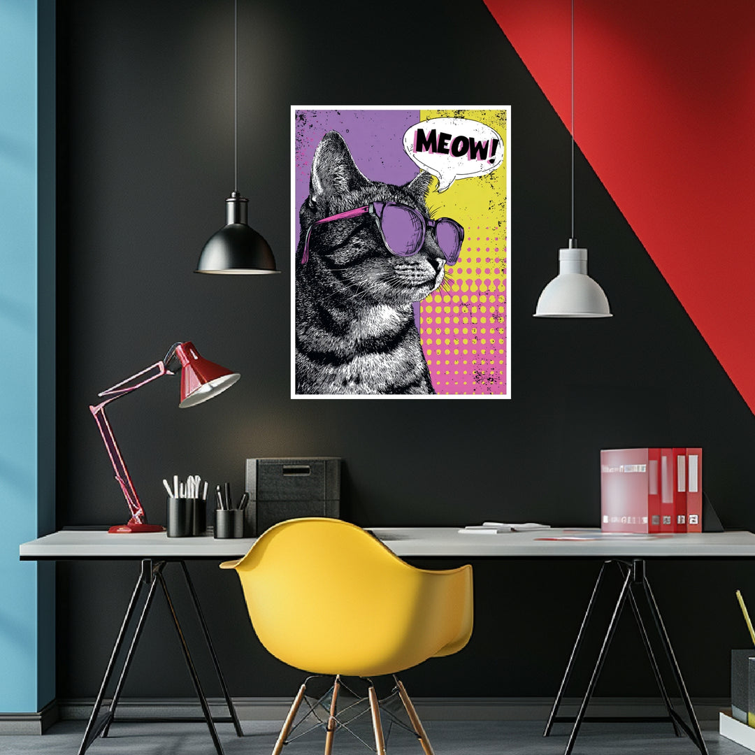 Katze mit Sonnenbrille Poster Pop Art – mattes Kunstdruck-Papier – Ansicht 5