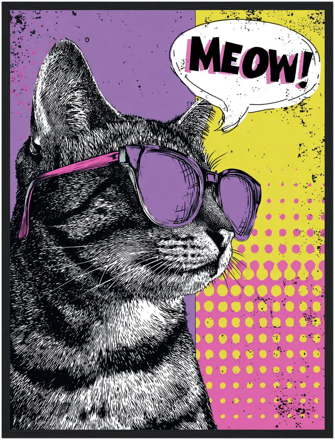 Katze mit Sonnenbrille Poster Pop Art – mattes Kunstdruck-Papier – Ansicht 3