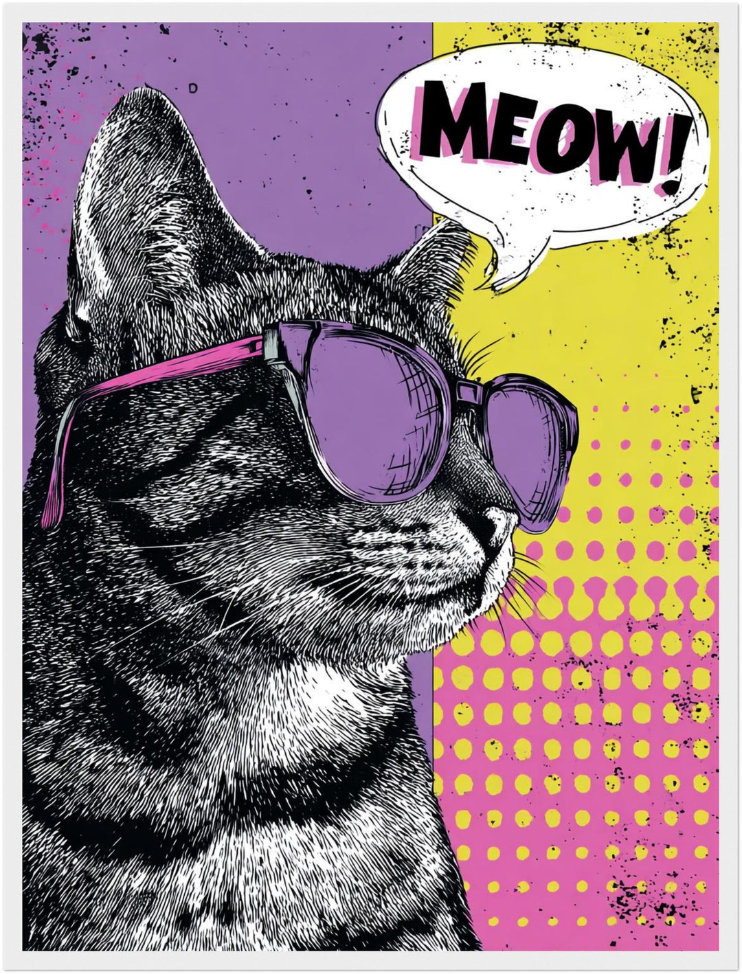 Katze mit Sonnenbrille Poster Pop Art – mattes Kunstdruck-Papier – Ansicht 6