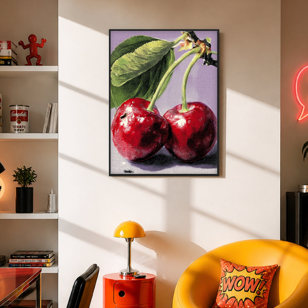 Kirschen im Pop Art Stil Poster Pop Art – mattes Kunstdruck-Papier – Ansicht 2