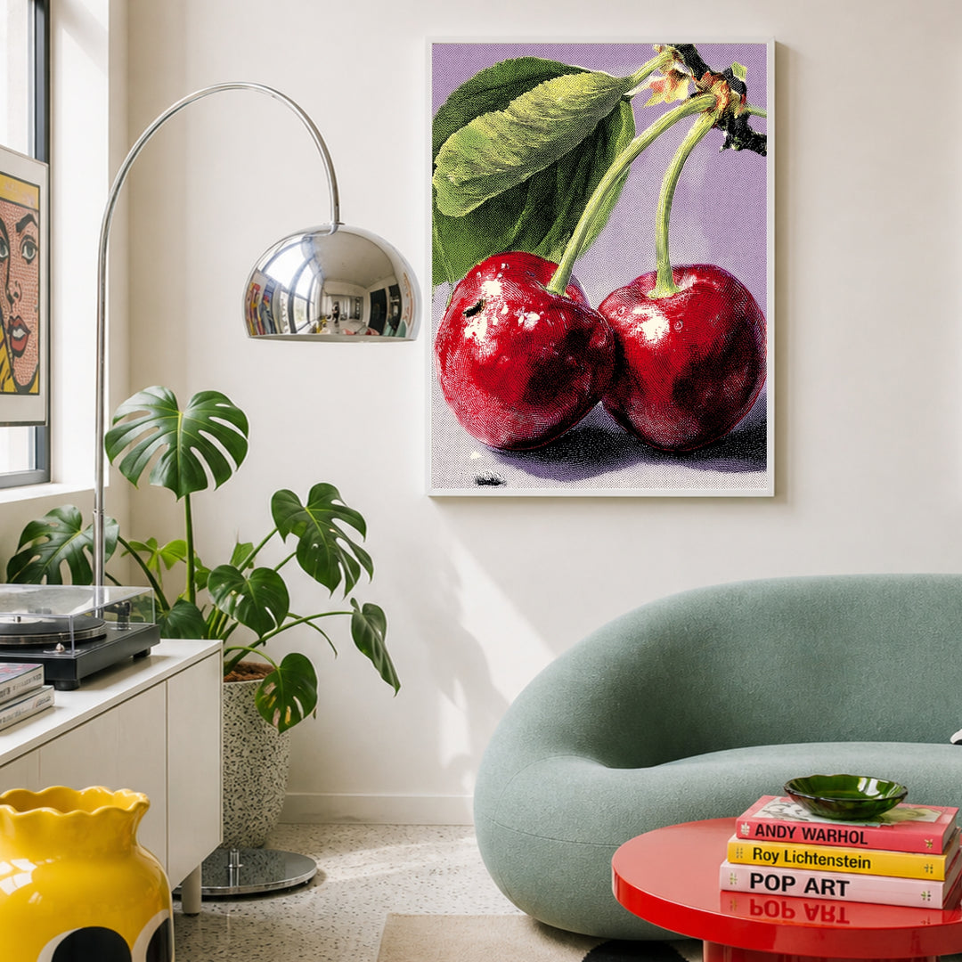 Kirschen im Pop Art Stil Poster Pop Art – mattes Kunstdruck-Papier – Ansicht 4