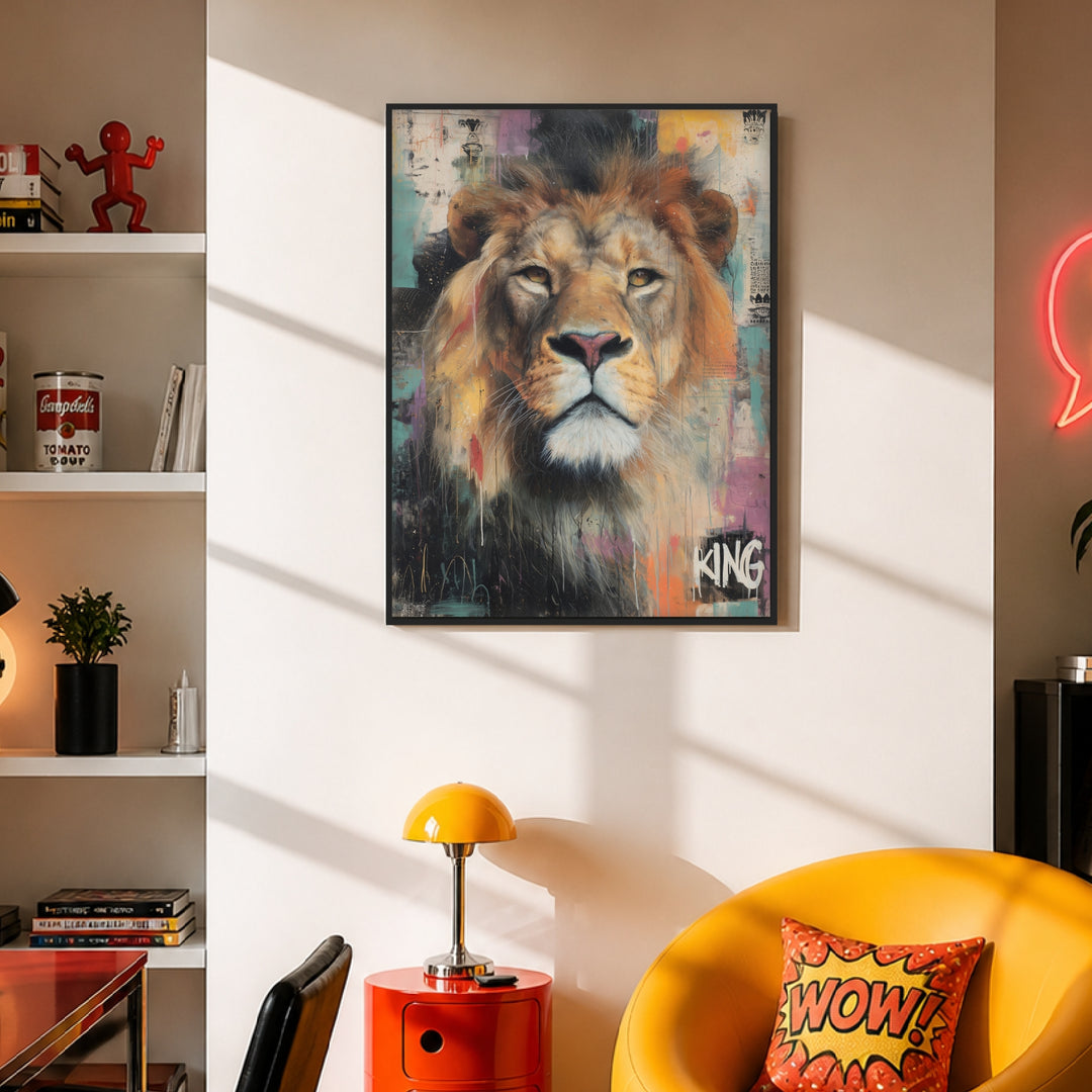Majestätischer Löwe Poster Pop Art – mattes Kunstdruck-Papier – Ansicht 2