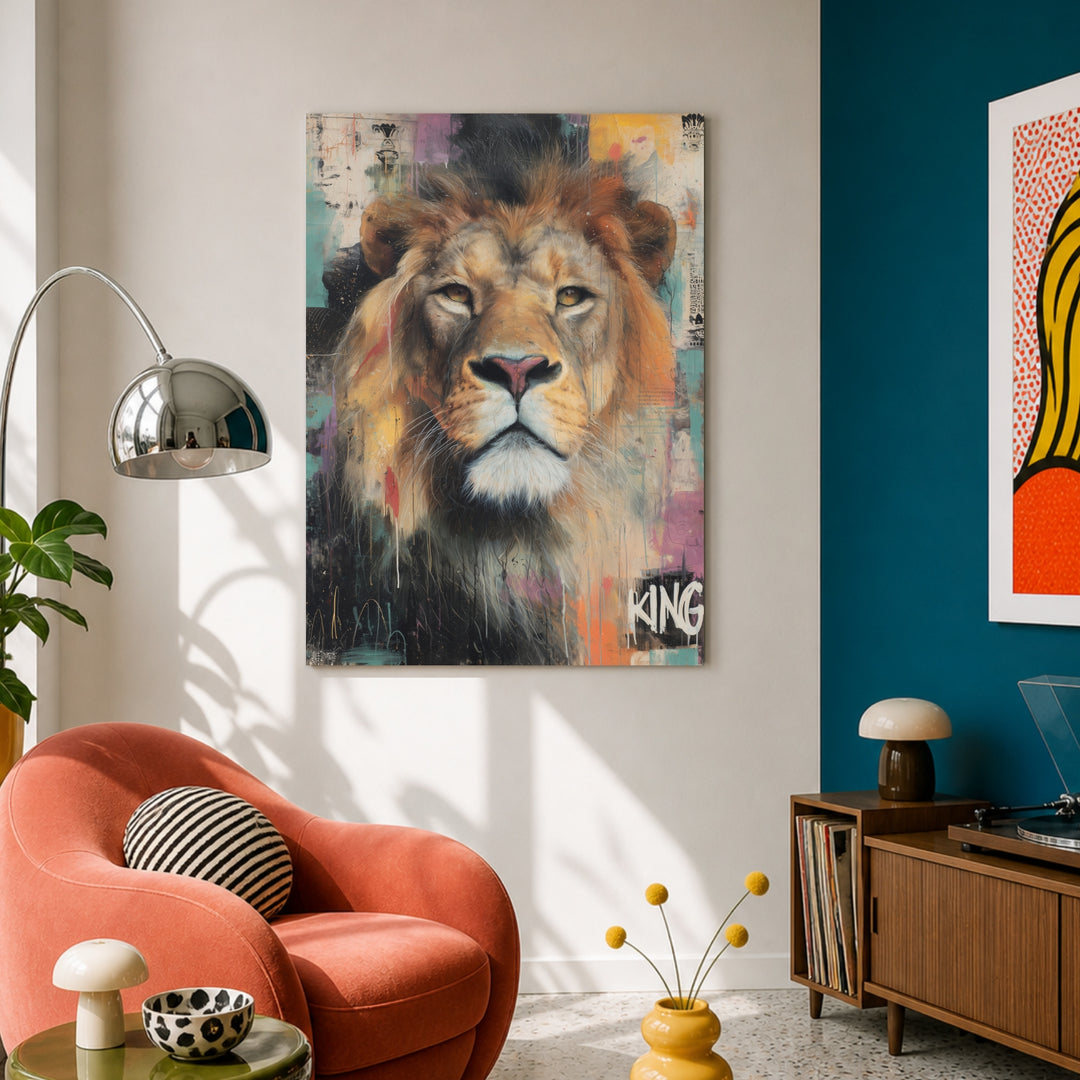 Majestätischer Löwe Poster Pop Art – mattes Kunstdruck-Papier – Ansicht 3