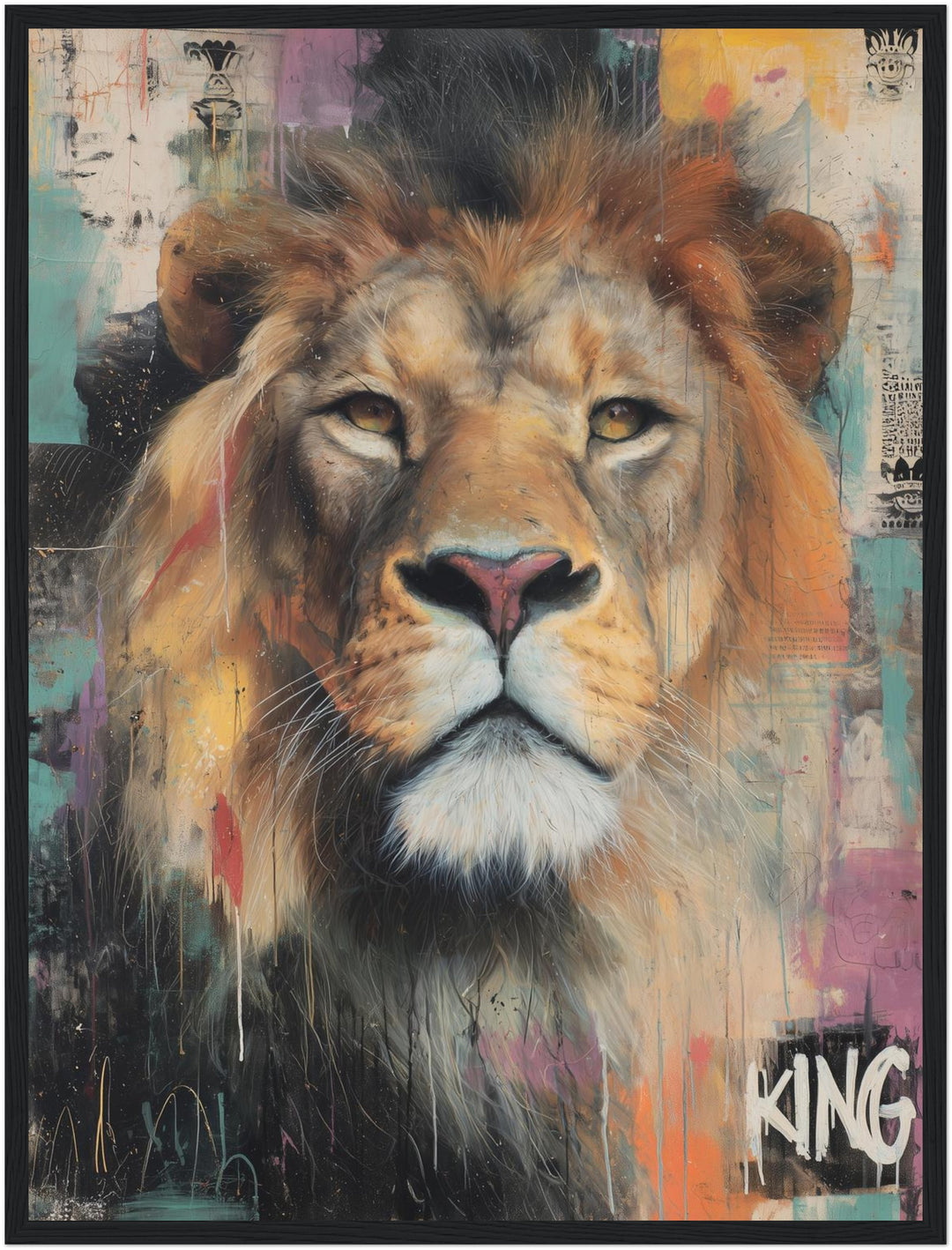 Majestätischer Löwe Poster Pop Art – mattes Kunstdruck-Papier – Ansicht 5