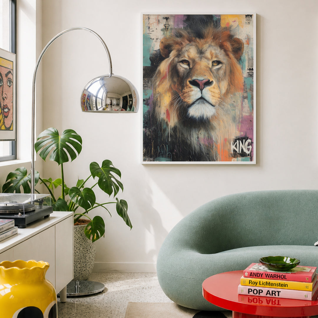 Majestätischer Löwe Poster Pop Art – mattes Kunstdruck-Papier – Ansicht 4