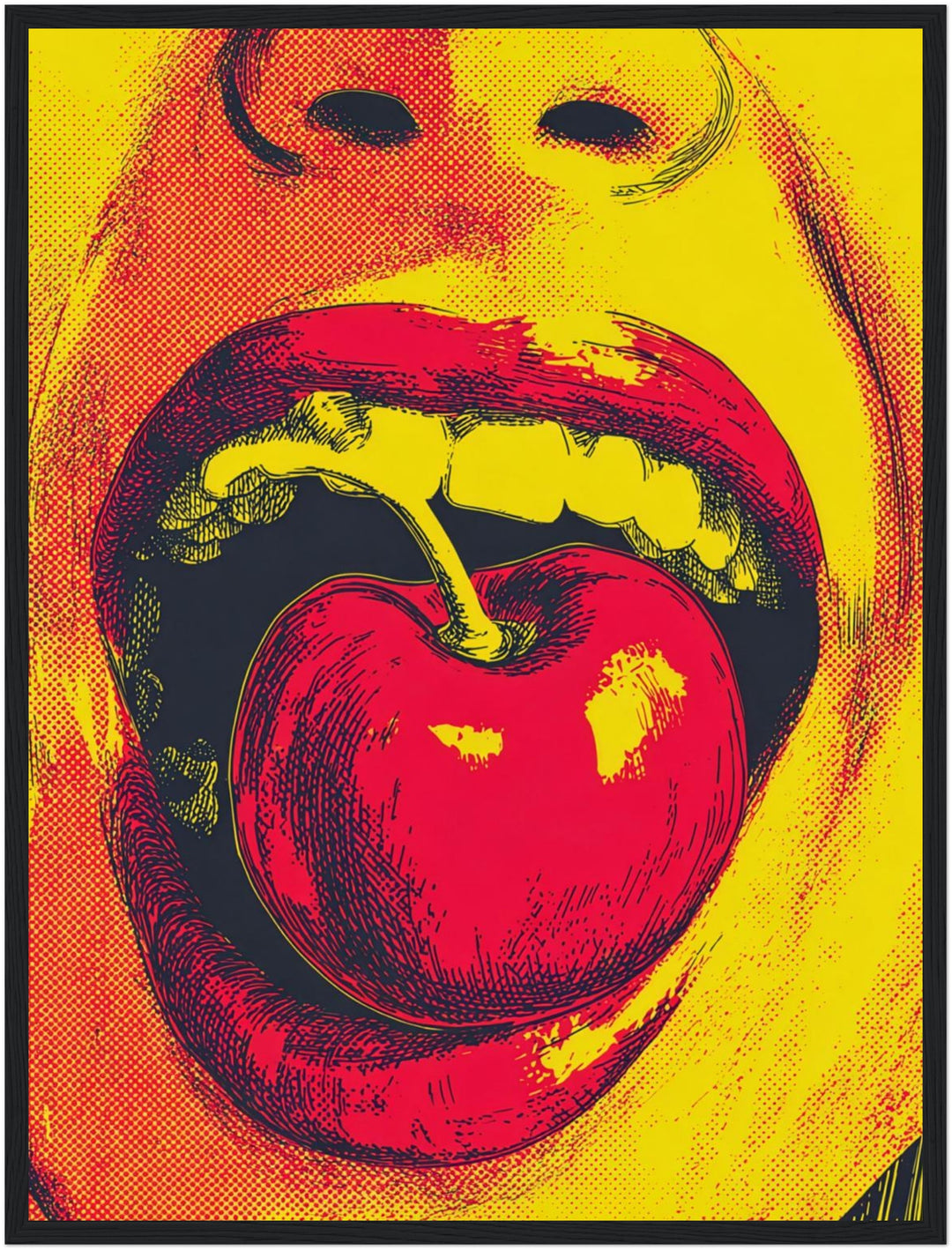 Mund mit Kirsche Poster Pop Art – mattes Kunstdruck-Papier – Ansicht 6