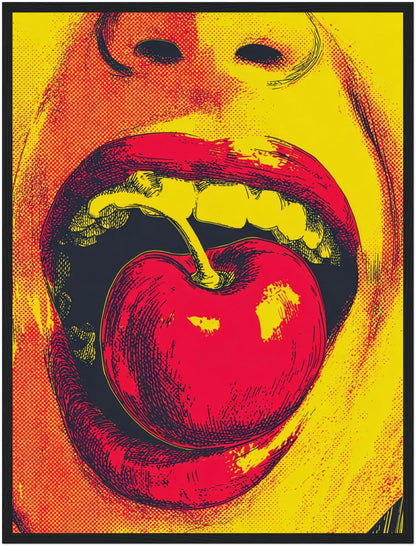 Mund mit Kirsche Poster