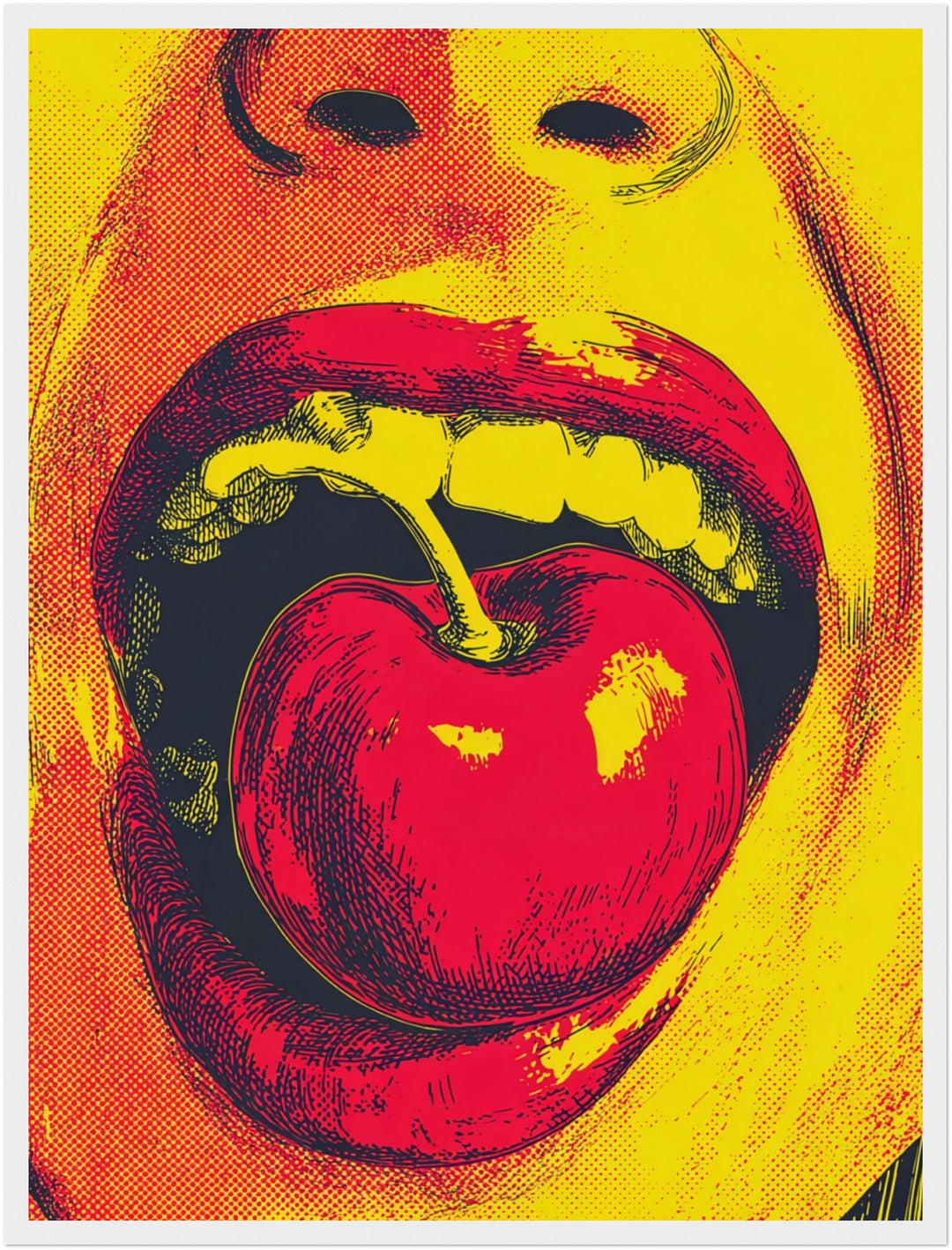 Mund mit Kirsche Poster Pop Art – mattes Kunstdruck-Papier – Ansicht 5