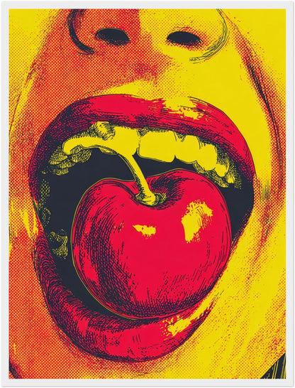 Mund mit Kirsche Poster