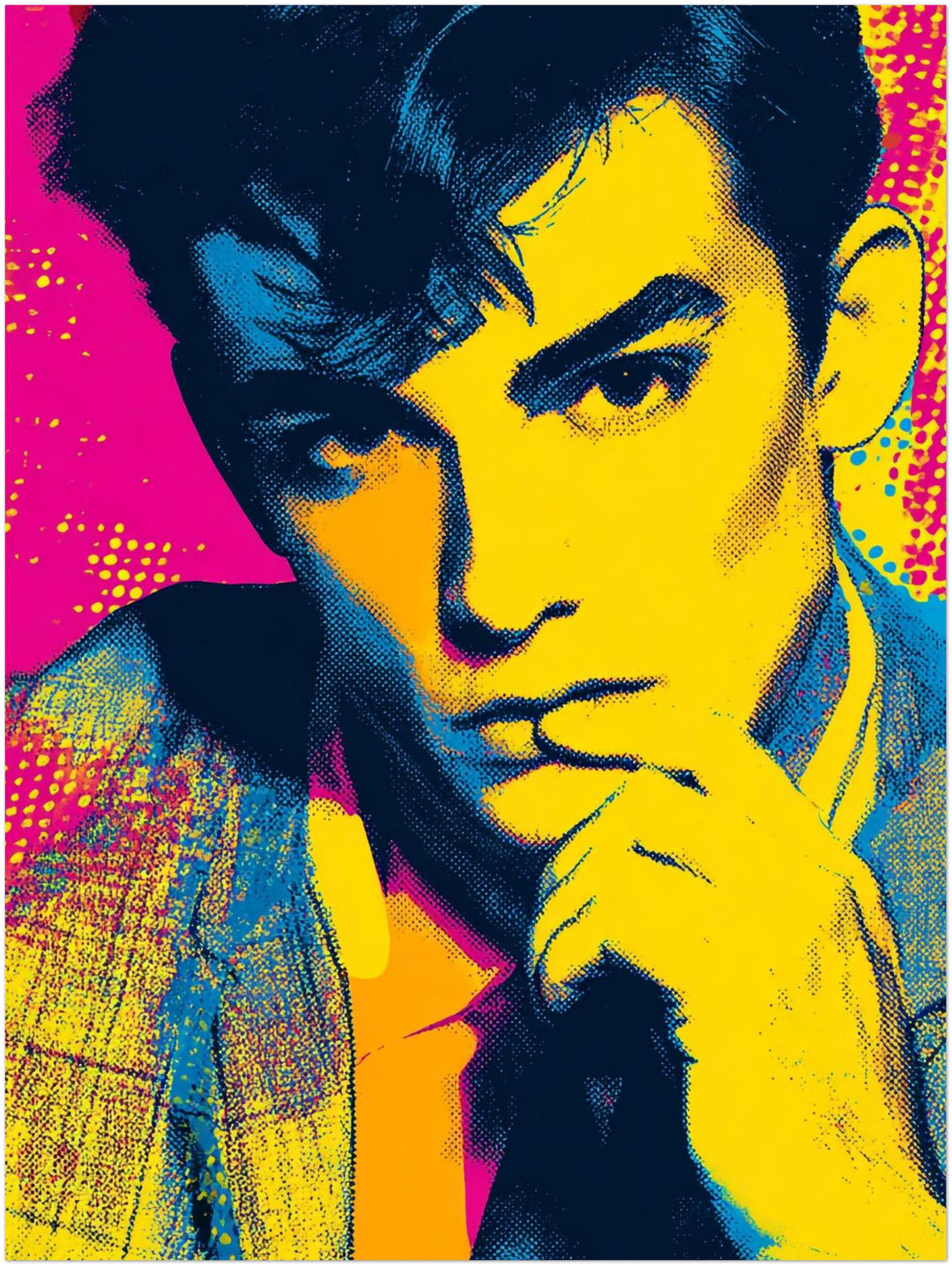 Nachdenklicher Mann Pop Art – Wandkunst