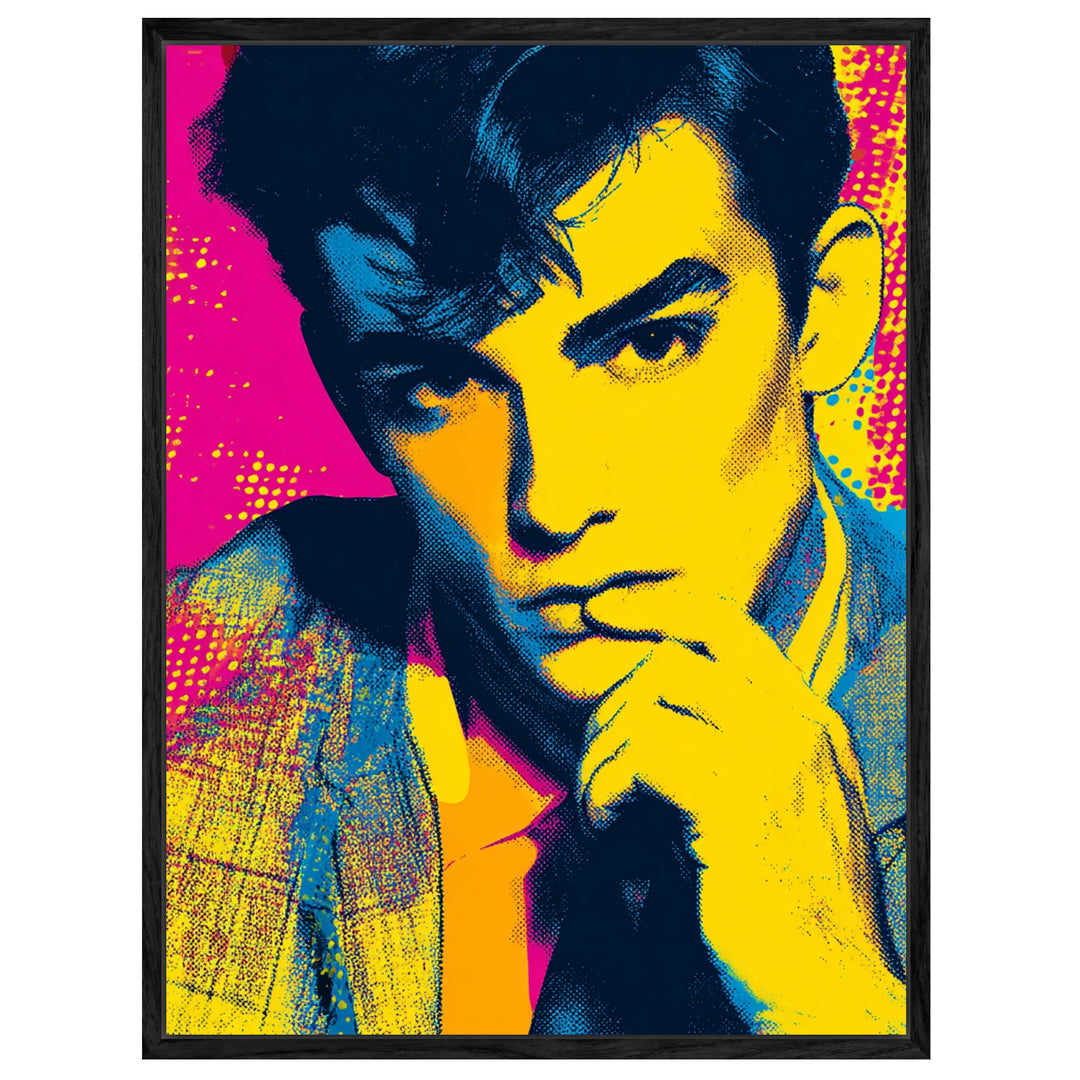 Nachdenklicher Mann Leinwandbild Pop Art – Leinwand auf Holzrahmen – Ansicht 2