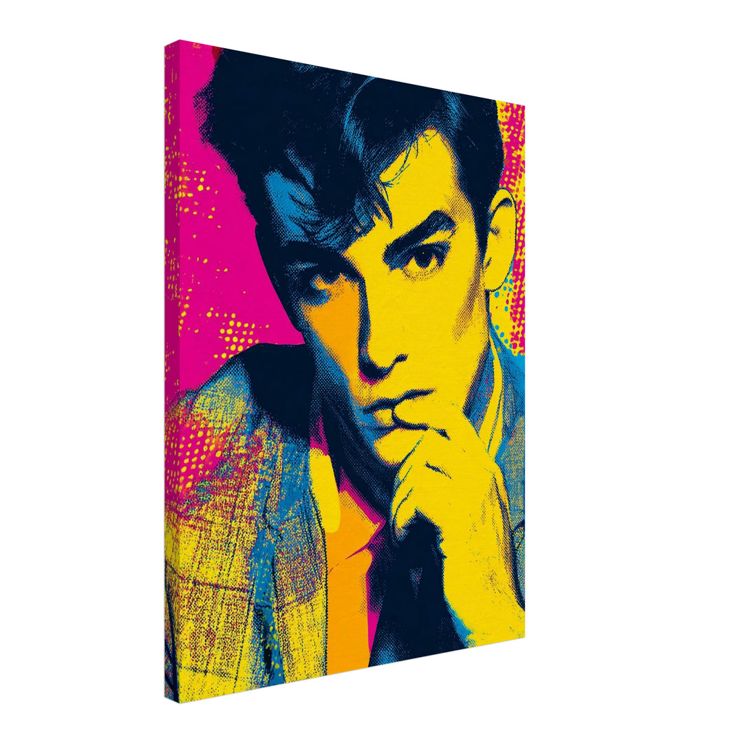 Nachdenklicher Mann Leinwandbild Pop Art – Leinwand auf Holzrahmen – Ansicht 4