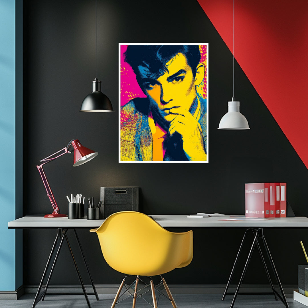 Nachdenklicher Mann Poster Pop Art – mattes Kunstdruck-Papier – Ansicht 3