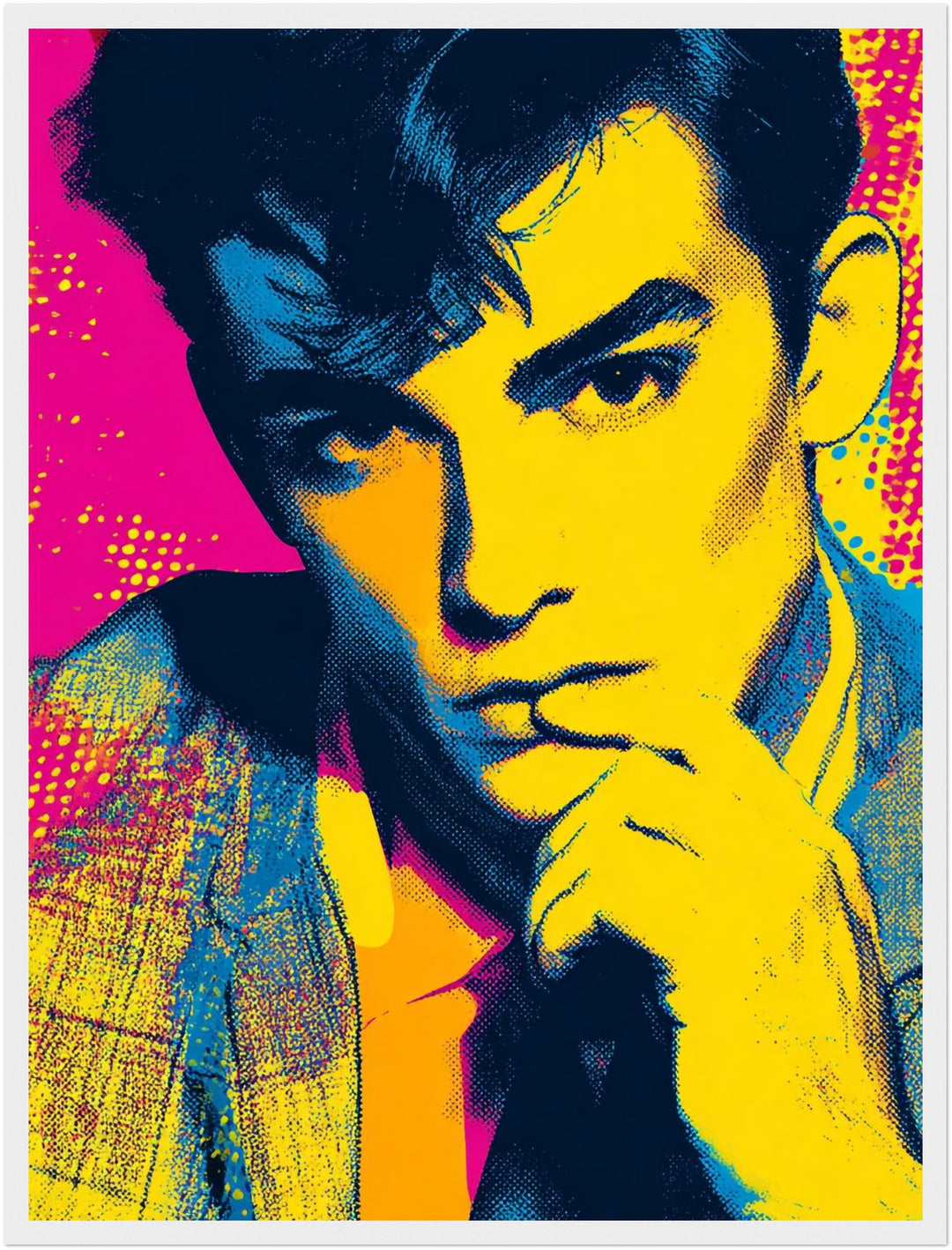 Nachdenklicher Mann Poster Pop Art – mattes Kunstdruck-Papier – Ansicht 6
