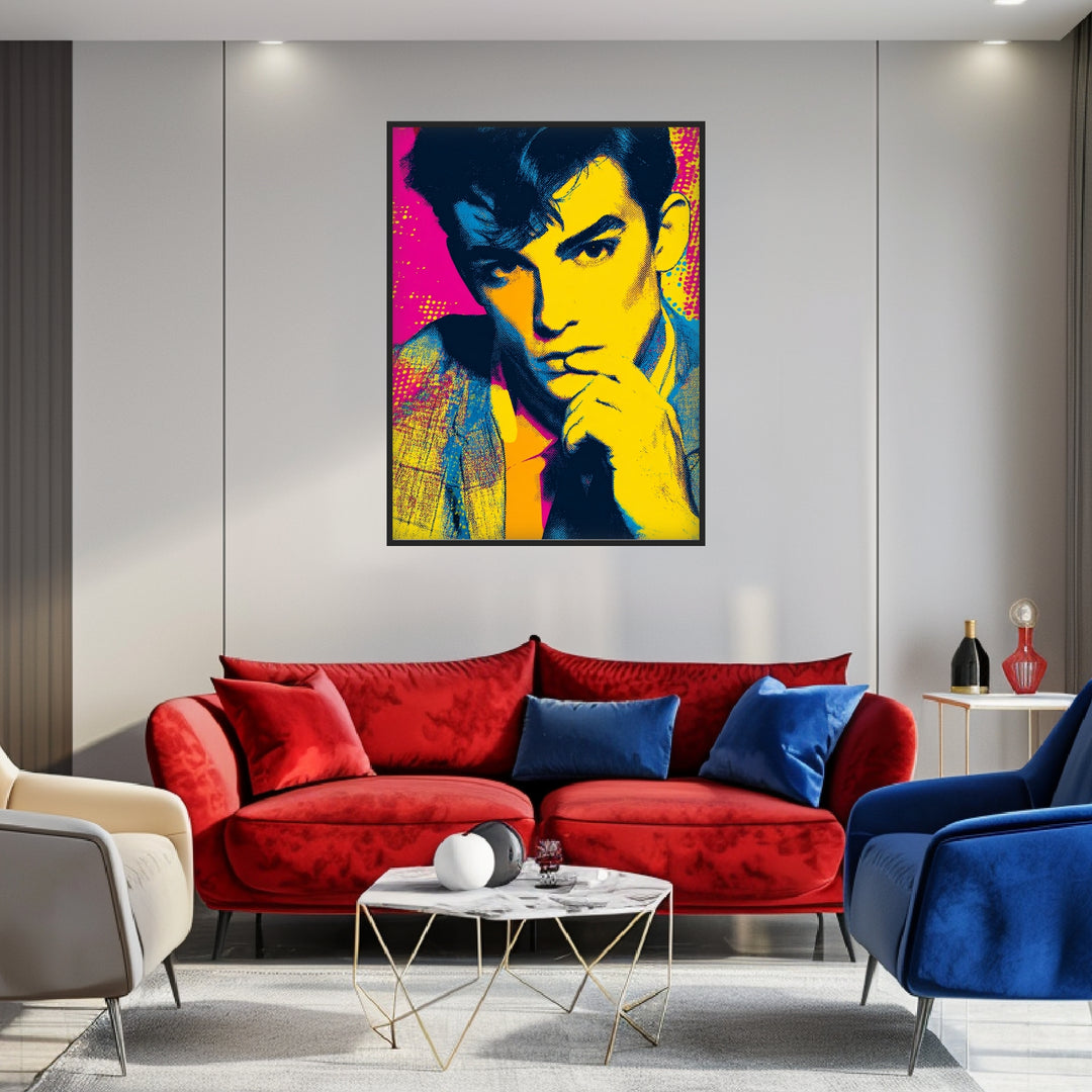 Nachdenklicher Mann Poster Pop Art – mattes Kunstdruck-Papier – Ansicht 4