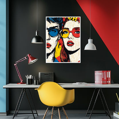 Paar mit Sonnenbrillen Poster