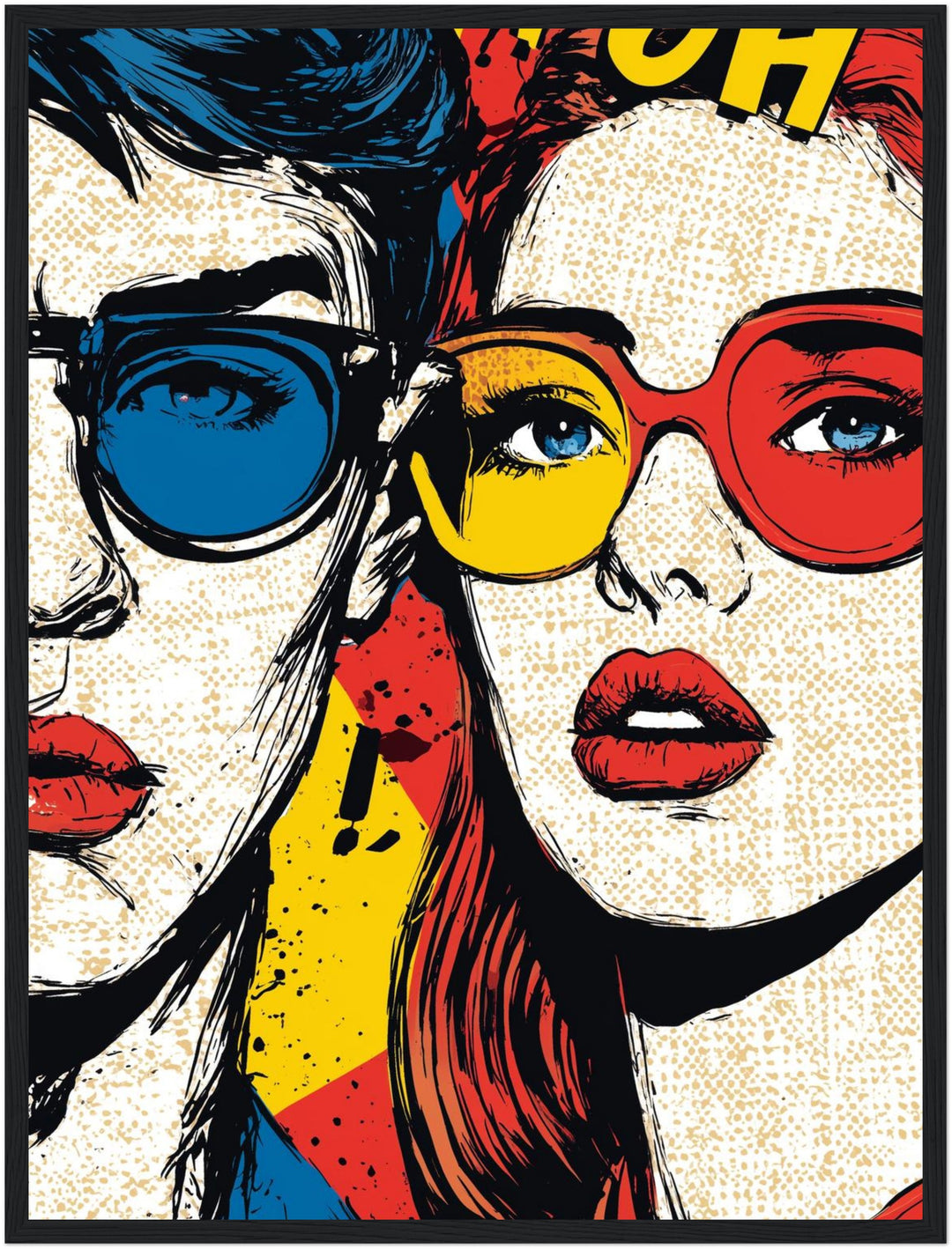 Paar mit Sonnenbrillen Poster Pop Art – mattes Kunstdruck-Papier – Ansicht 5