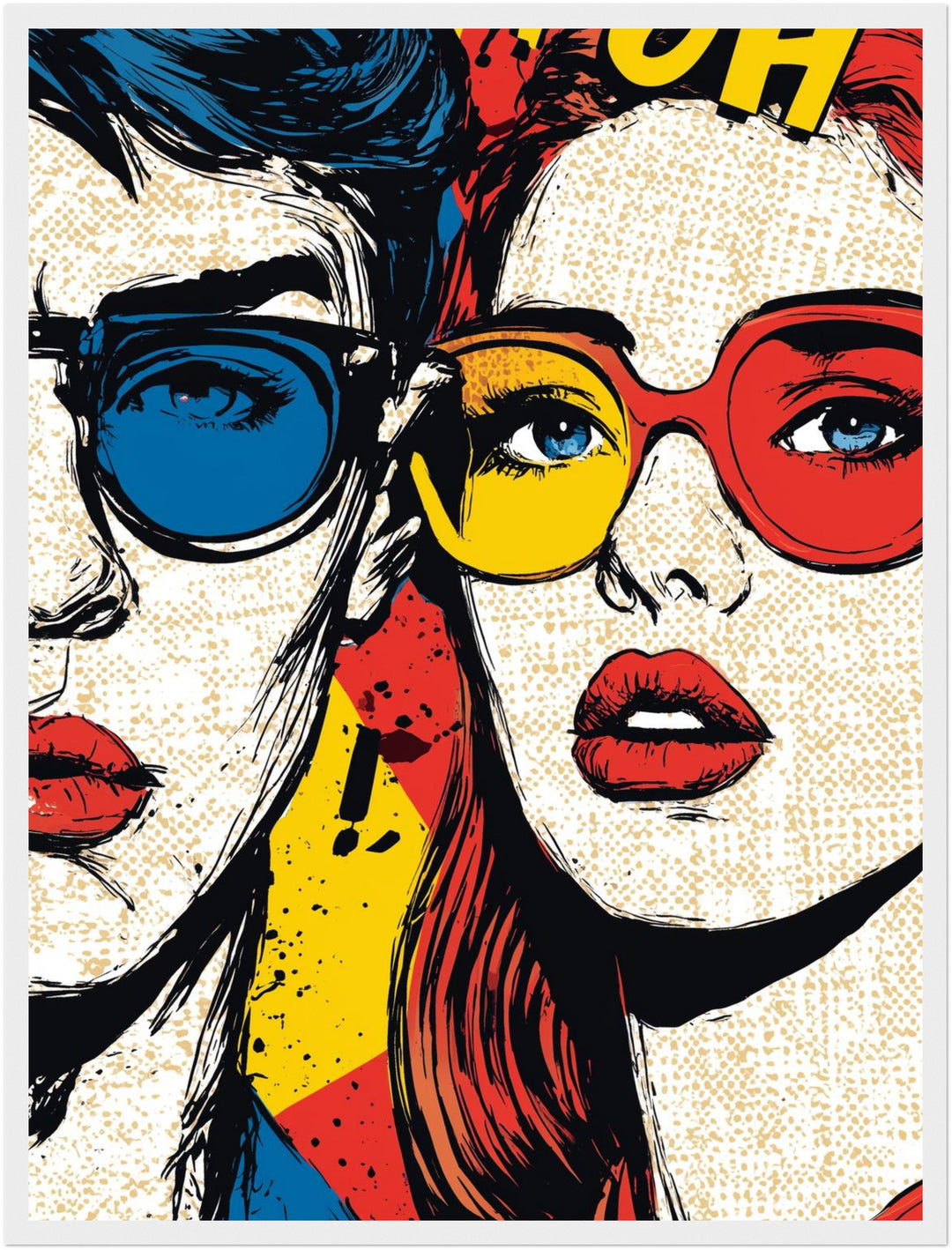 Paar mit Sonnenbrillen Poster Pop Art – mattes Kunstdruck-Papier – Ansicht 6