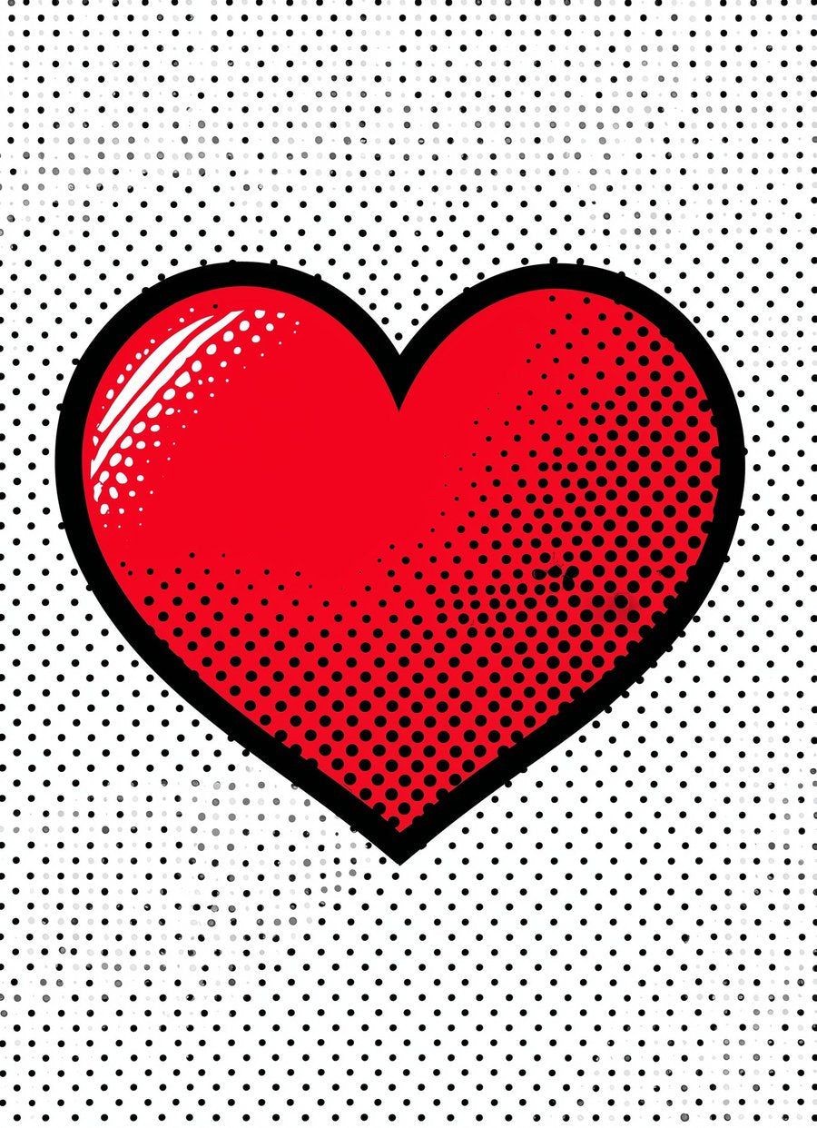Rotes Herz als Pop Art Poster