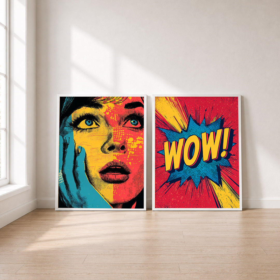 Set-Ansicht: Pop-Art Poster Set – Comic & Portrait (2er)