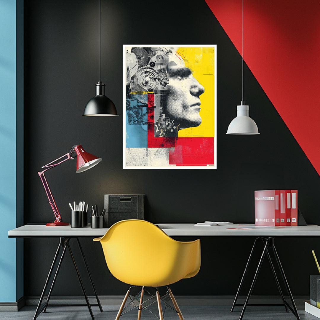 Roboter Mensch Fusion Poster abstrakt – mattes Kunstdruck-Papier – Ansicht 4