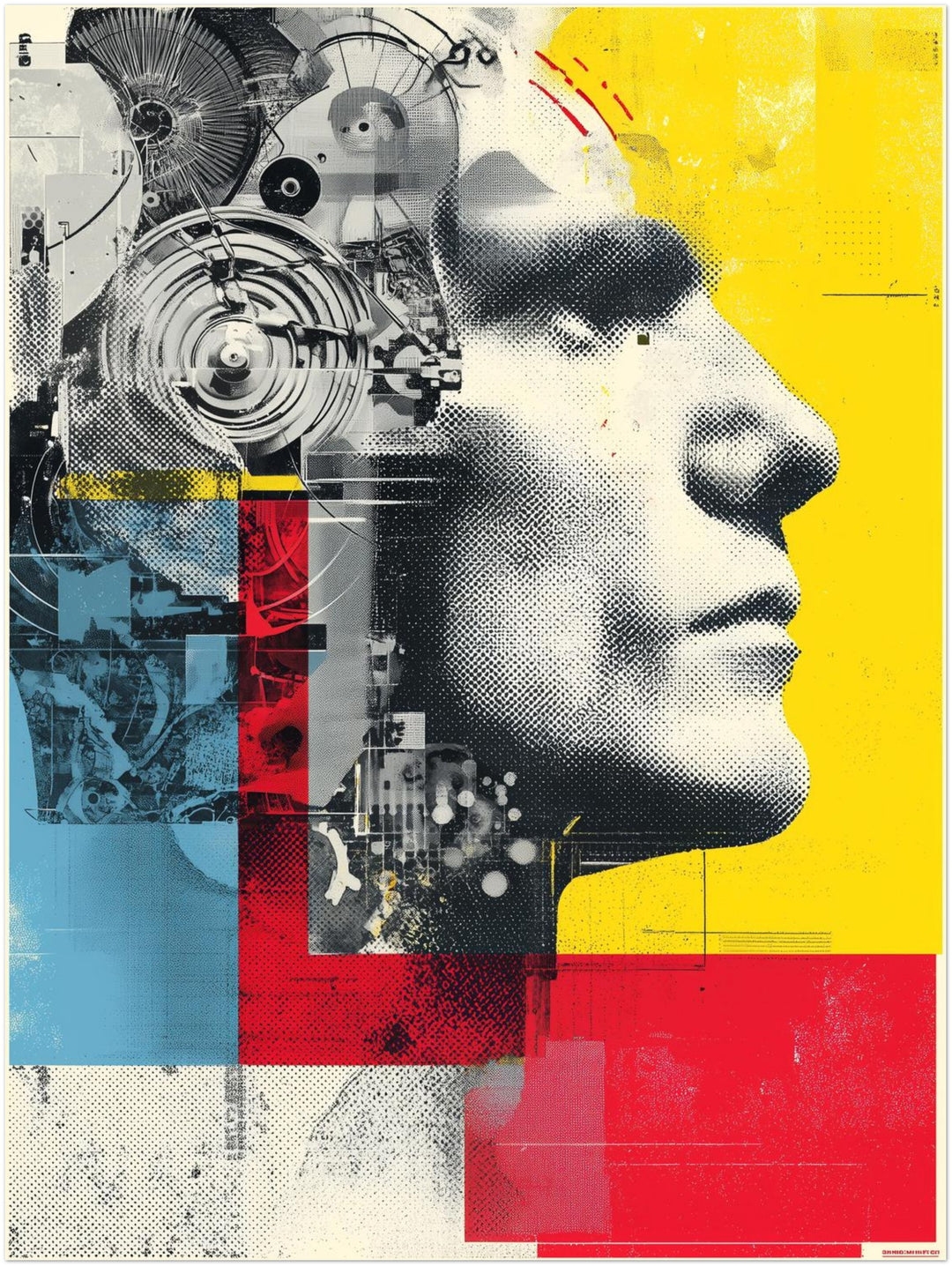 Roboter Mensch Fusion abstrakt – Wandkunst