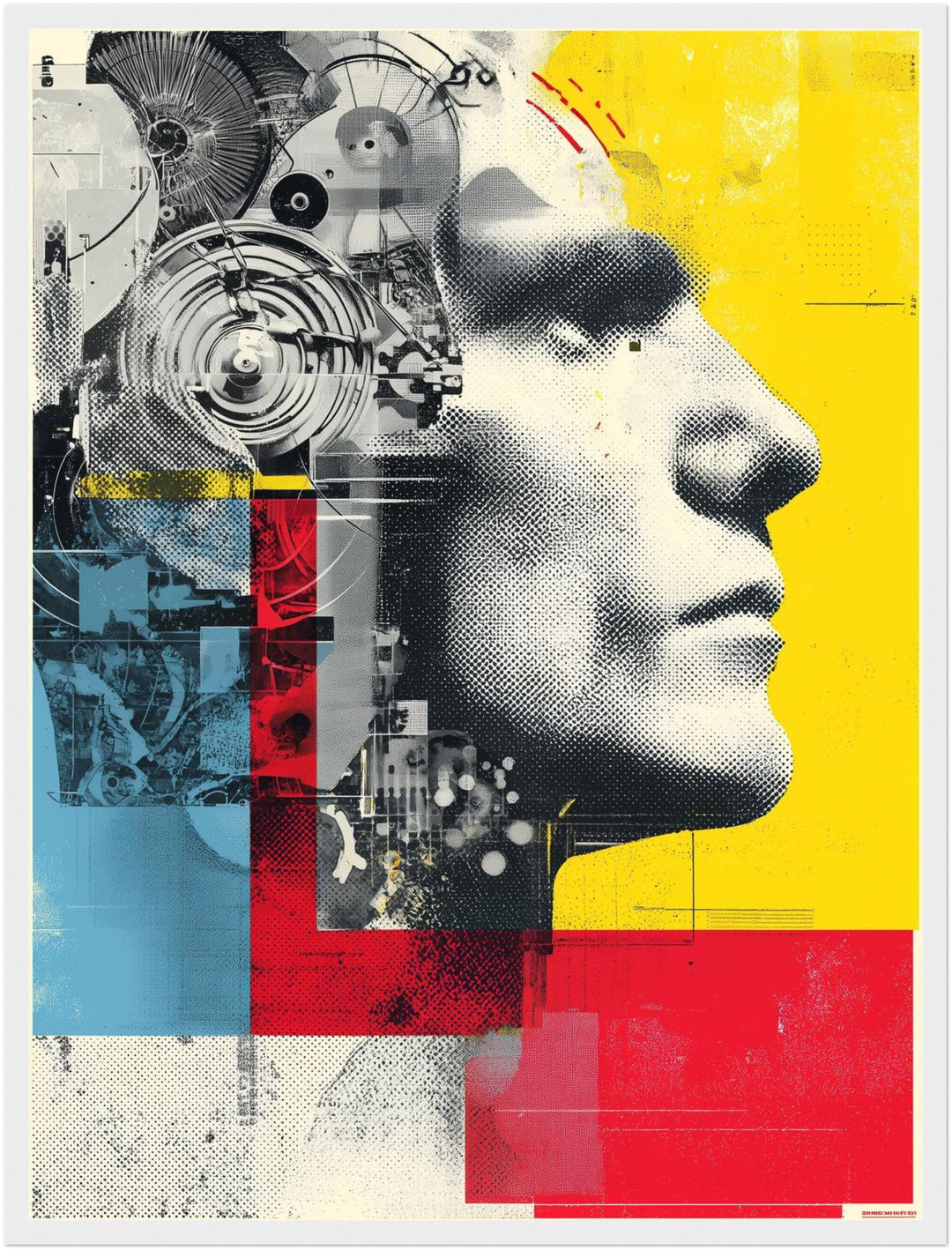 Roboter Mensch Fusion Poster abstrakt – mattes Kunstdruck-Papier – Ansicht 6