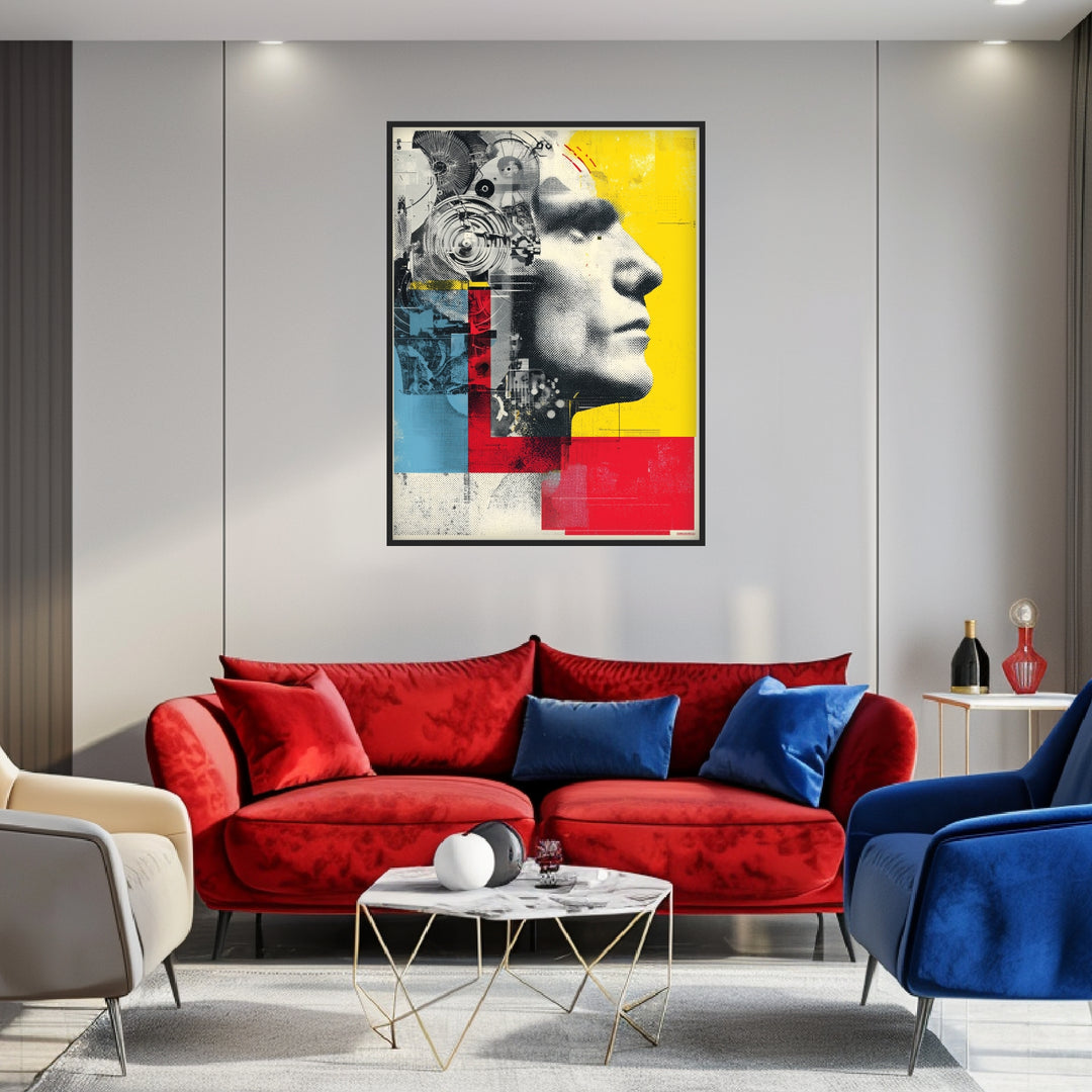 Roboter Mensch Fusion Poster abstrakt – mattes Kunstdruck-Papier – Ansicht 3