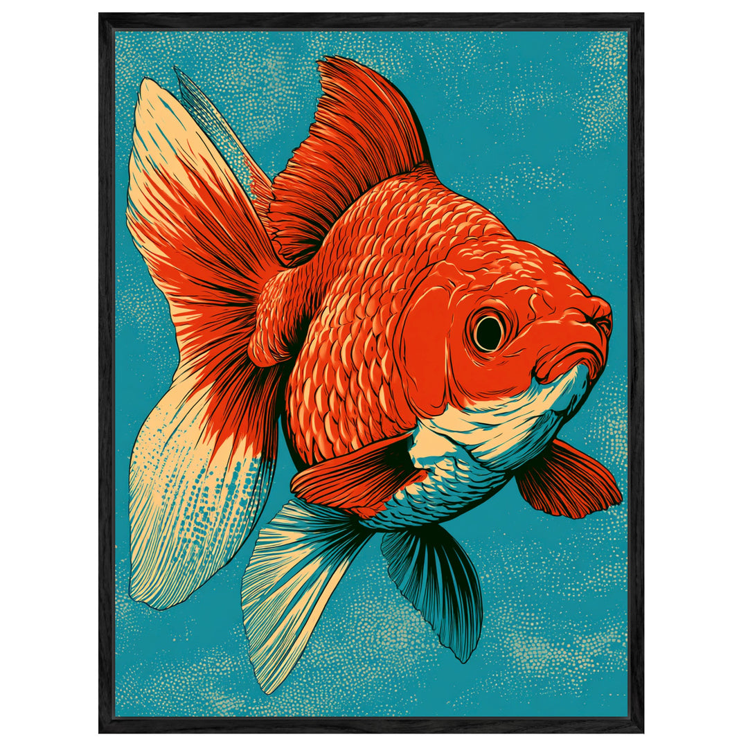 Roter Goldfisch Illustration Leinwandbild – Leinwandbild