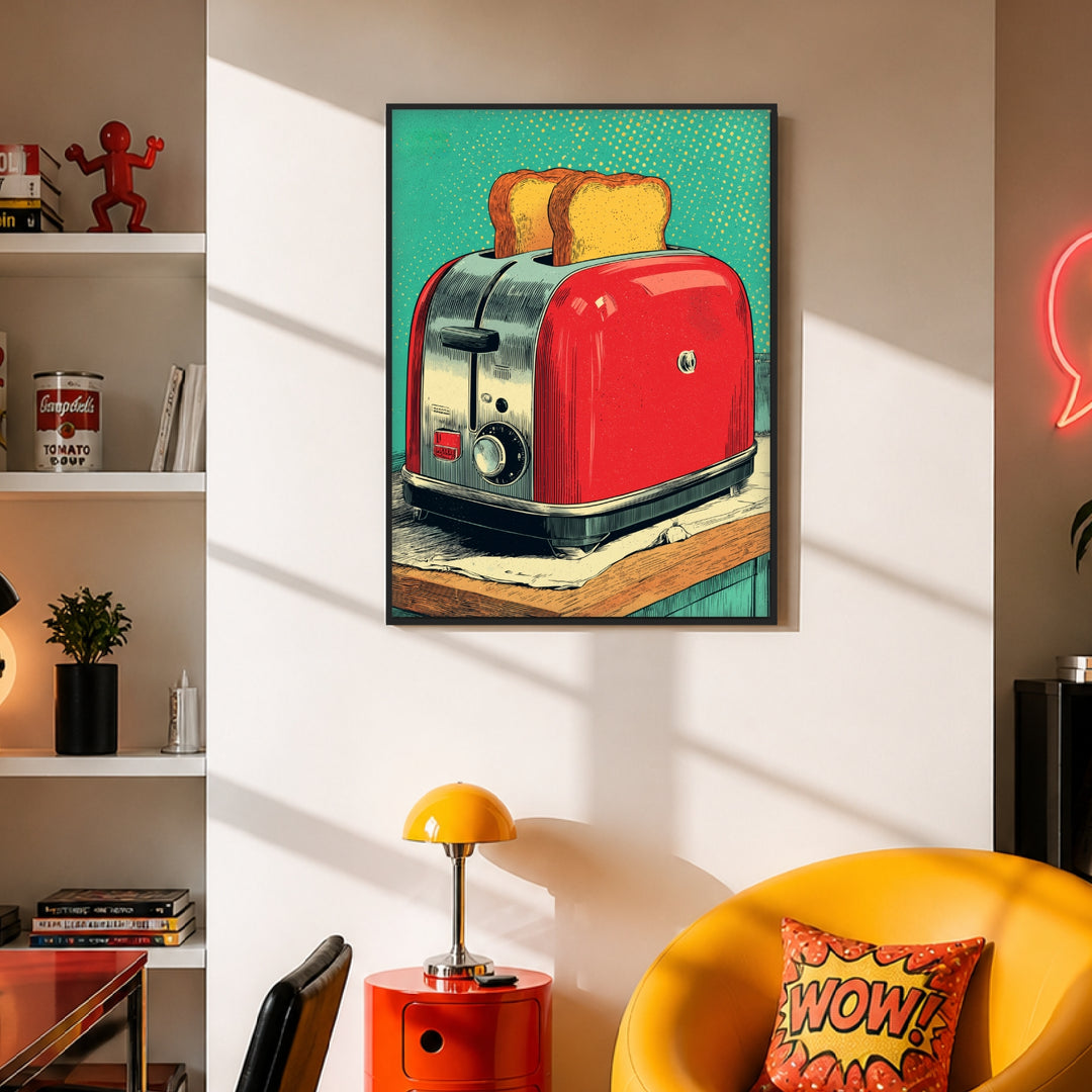 Roter Toaster Poster Pop Art – mattes Kunstdruck-Papier – Ansicht 2