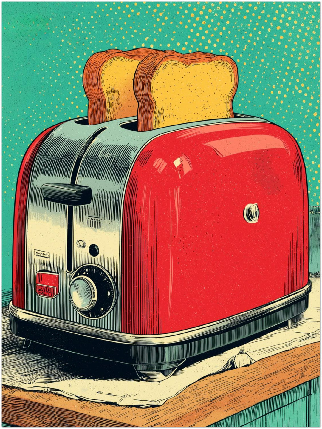 Roter Toaster Pop Art – Wandkunst
