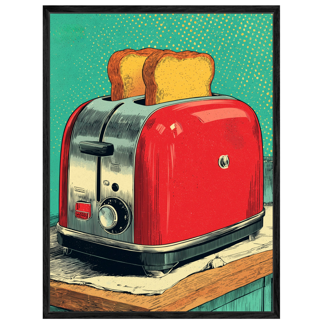 Roter Toaster Leinwandbild Pop Art – Leinwand auf Holzrahmen – Ansicht 4