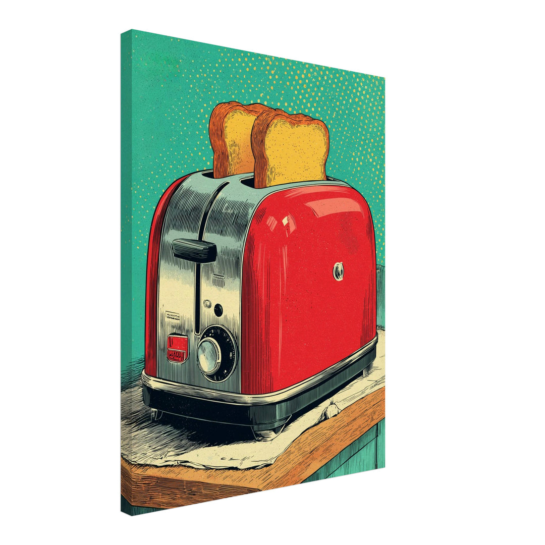 Roter Toaster Leinwandbild Pop Art – Leinwand auf Holzrahmen – Ansicht 2