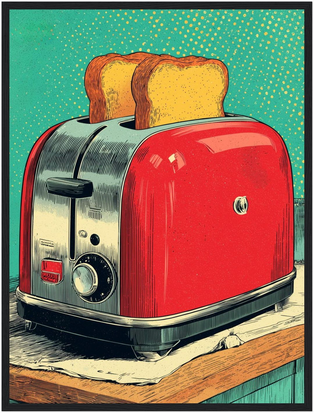 Roter Toaster Poster Pop Art – mattes Kunstdruck-Papier – Ansicht 5