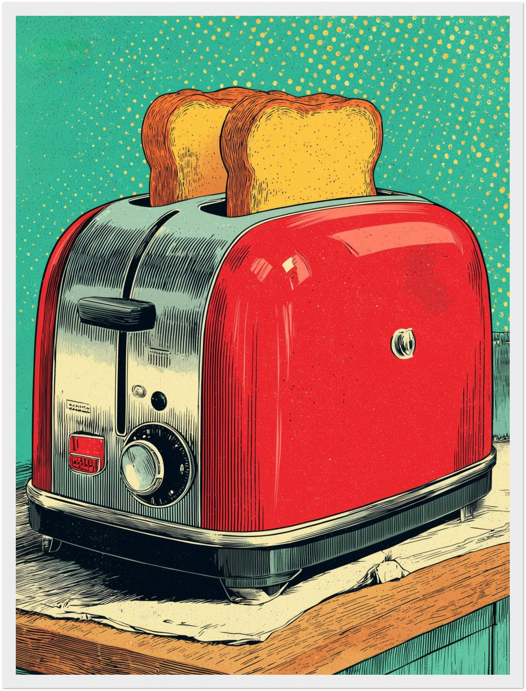 Roter Toaster Poster Pop Art – mattes Kunstdruck-Papier – Ansicht 6