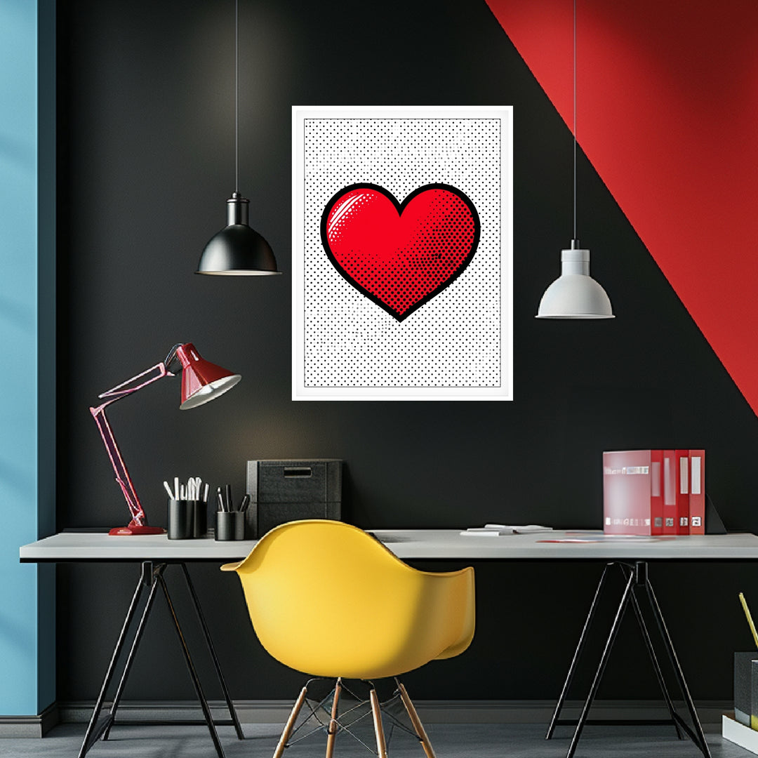 Rotes Herz Symbol Poster abstrakt – mattes Kunstdruck-Papier – Ansicht 4