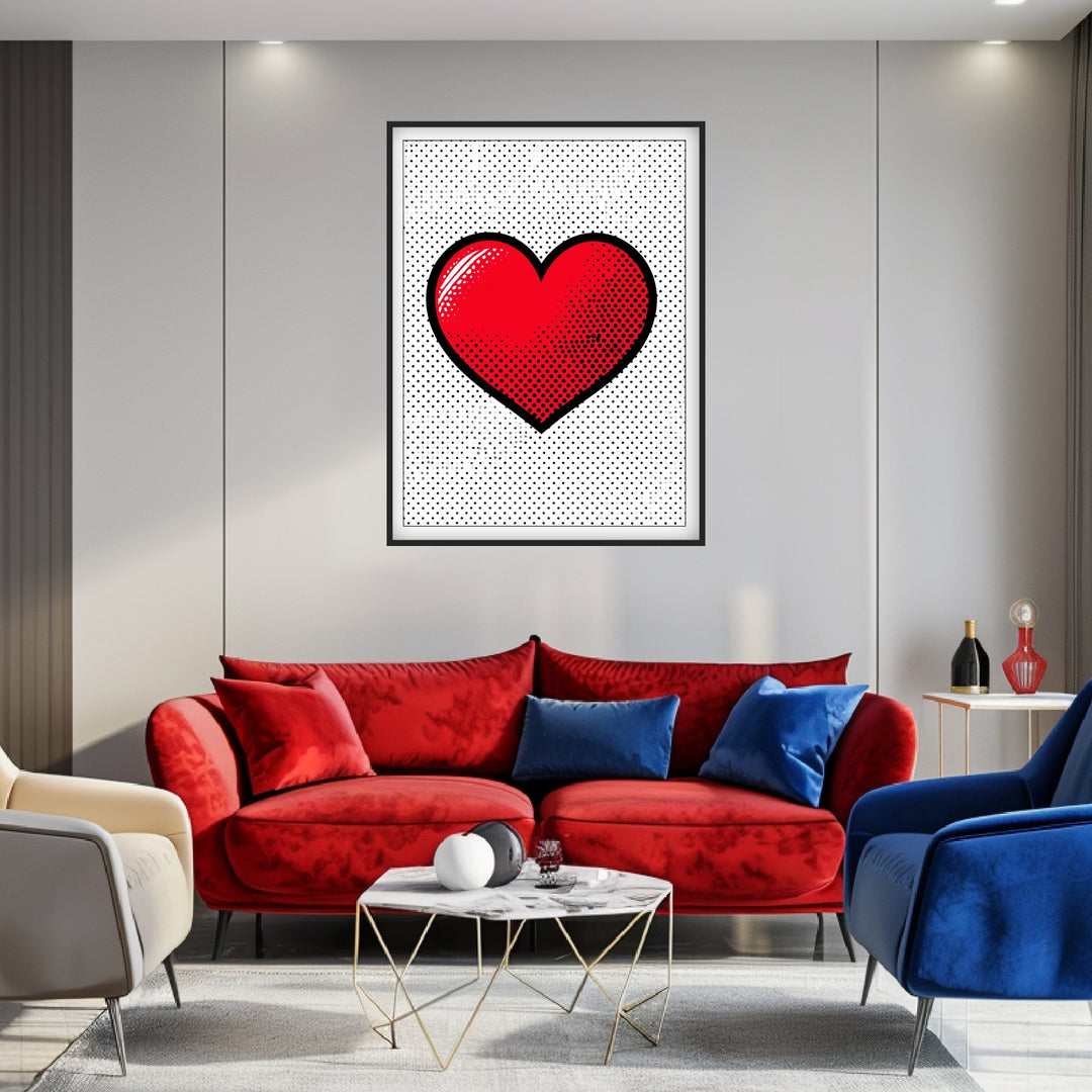 Rotes Herz Symbol Poster abstrakt – mattes Kunstdruck-Papier – Ansicht 3