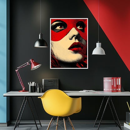 Rotes Maskenporträt Poster