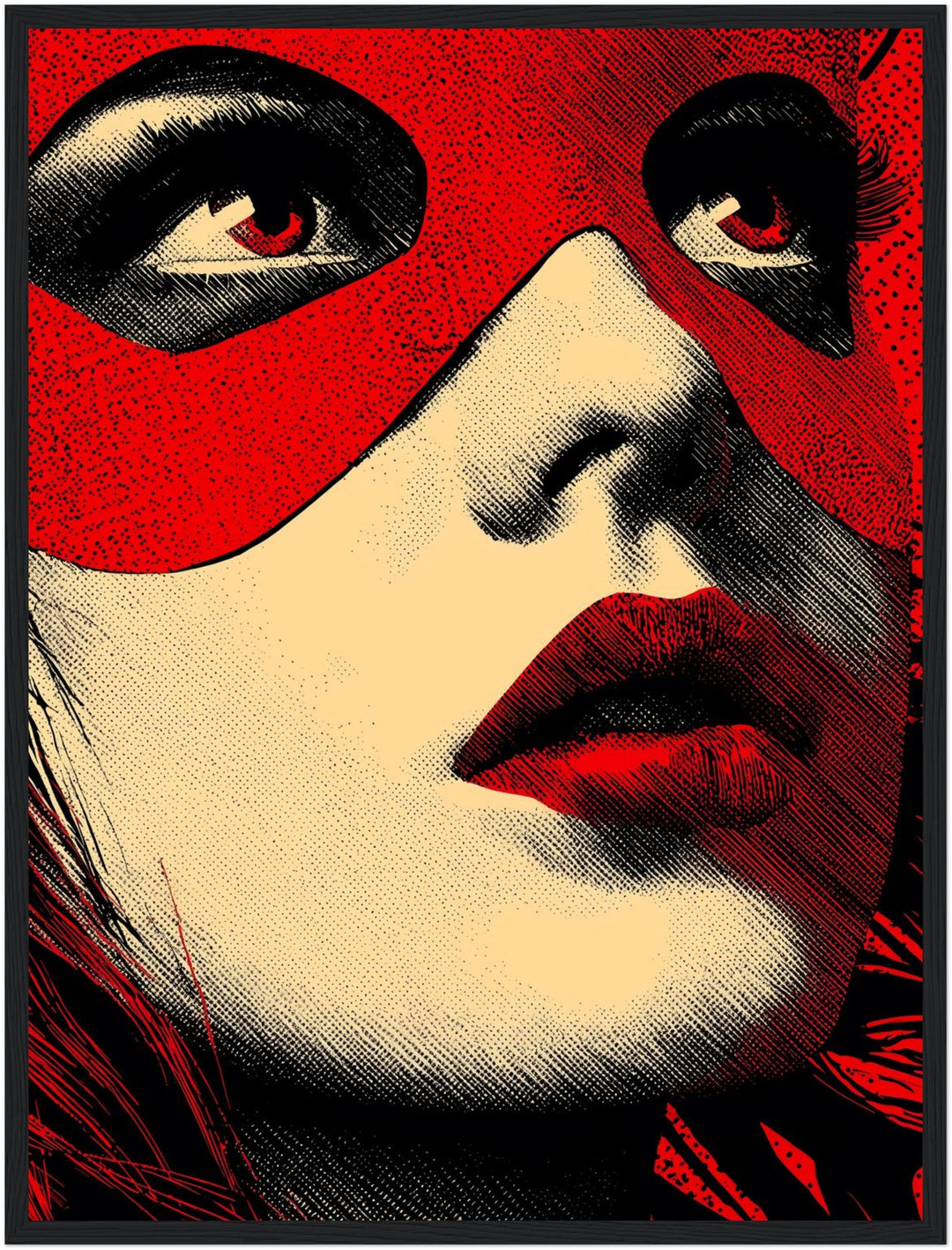 Rotes Maskenporträt Poster Pop Art – mattes Kunstdruck-Papier – Ansicht 5