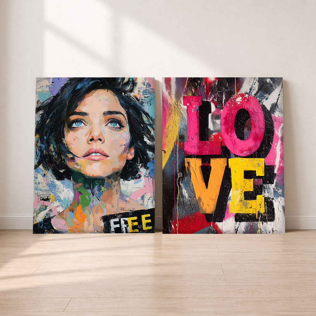 Set-Ansicht: Pop-Art Street Leinwand Set