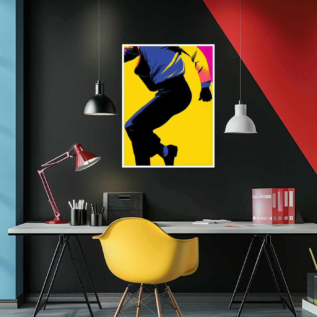 Tanzender Mann Silhouette Poster abstrakt – mattes Kunstdruck-Papier – Ansicht 4