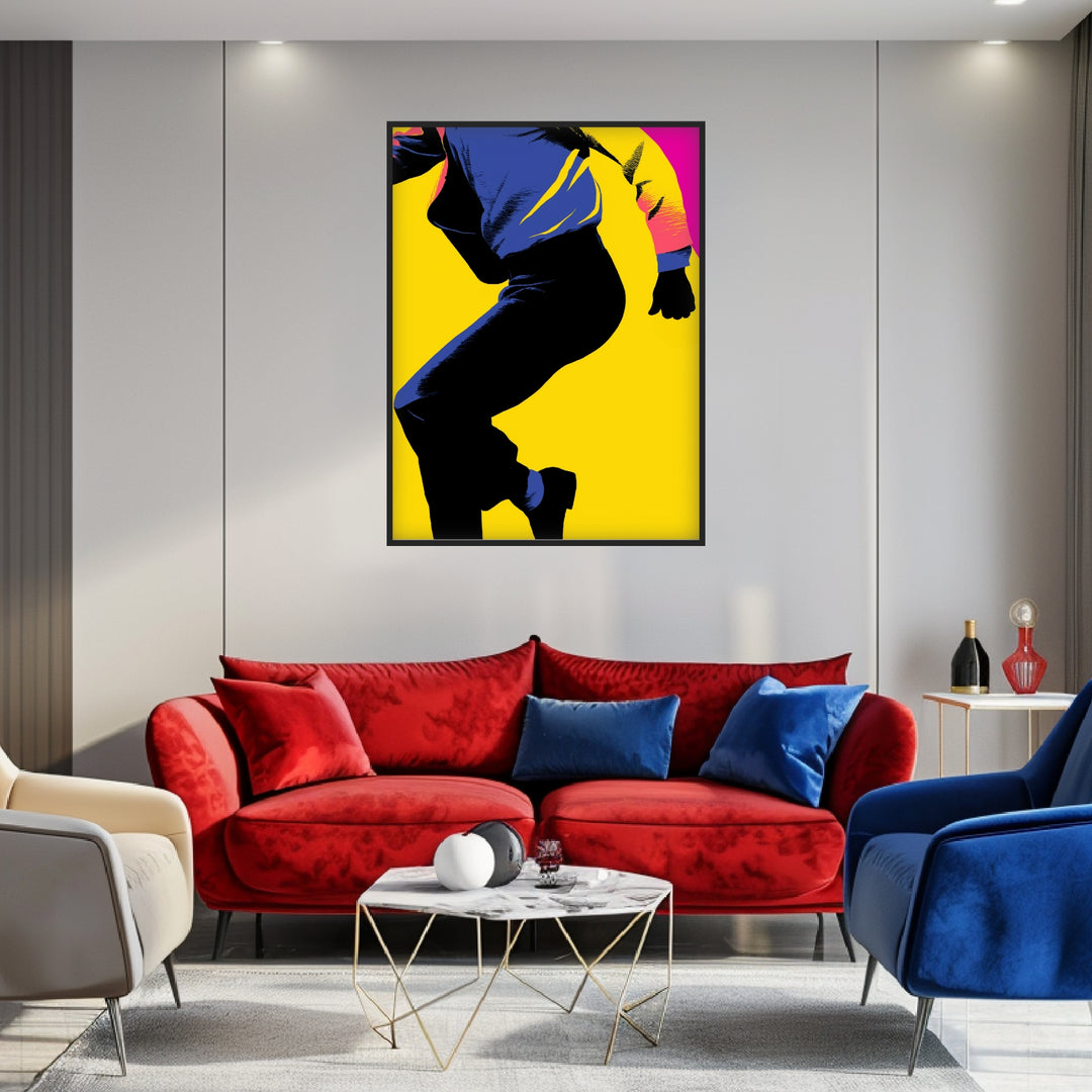 Tanzender Mann Silhouette Poster abstrakt – mattes Kunstdruck-Papier – Ansicht 3