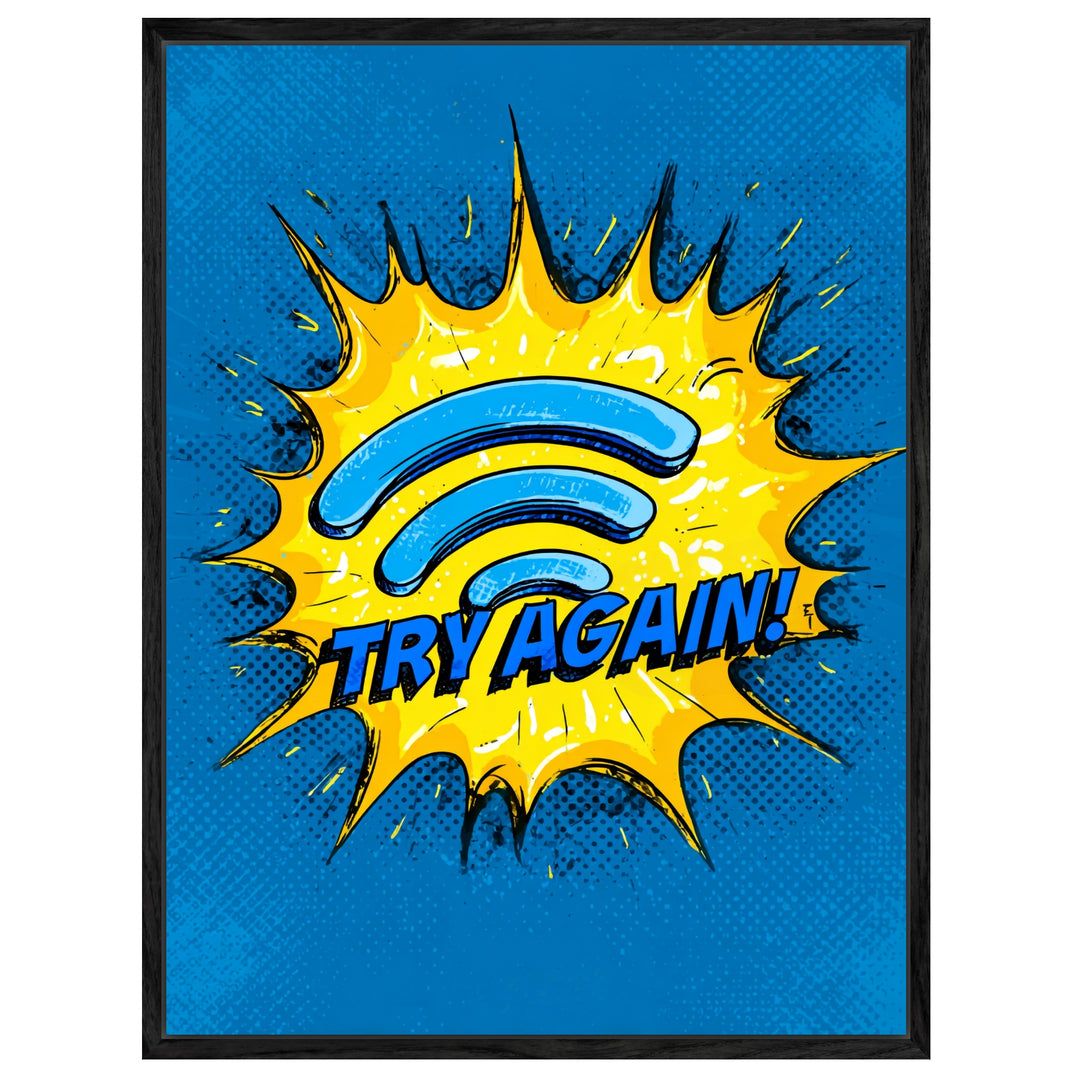 WLAN Symbol Comic Leinwandbild Pop Art – Leinwand auf Holzrahmen – Ansicht 4