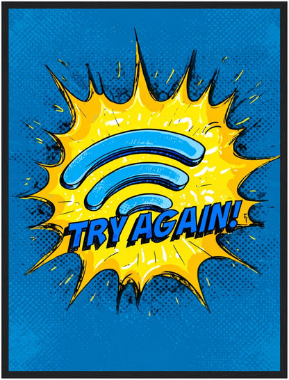 WLAN Symbol Comic Poster