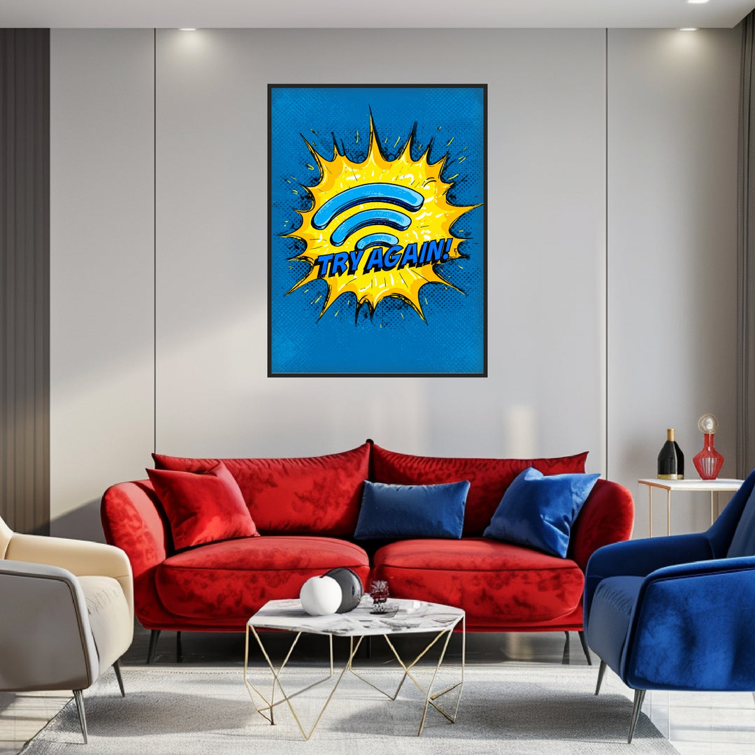 WLAN Symbol Comic Poster Pop Art – mattes Kunstdruck-Papier – Ansicht 3