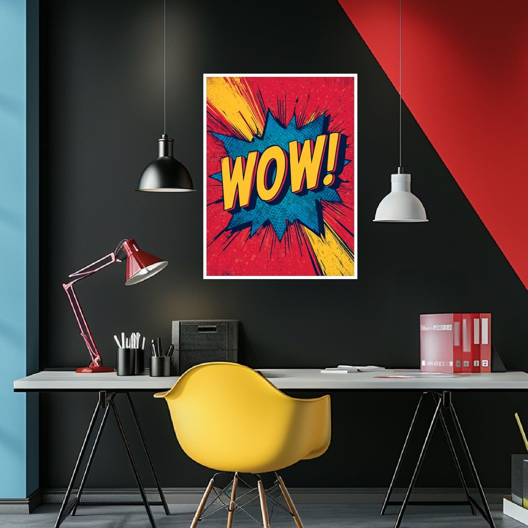 WOW Comic Schriftzug Poster Pop Art – mattes Kunstdruck-Papier – Ansicht 6