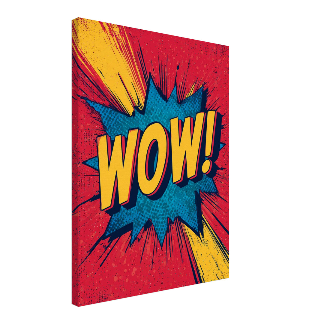 WOW Comic Schriftzug Leinwandbild Pop Art – Leinwand auf Holzrahmen – Ansicht 2