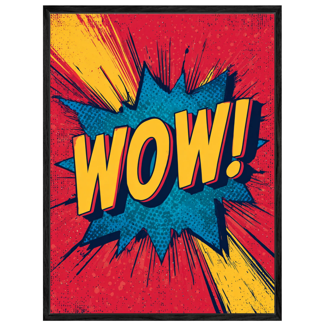 WOW Comic Schriftzug Leinwandbild Pop Art – Leinwand auf Holzrahmen – Ansicht 4