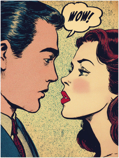 Romantisches Comicpaar Poster